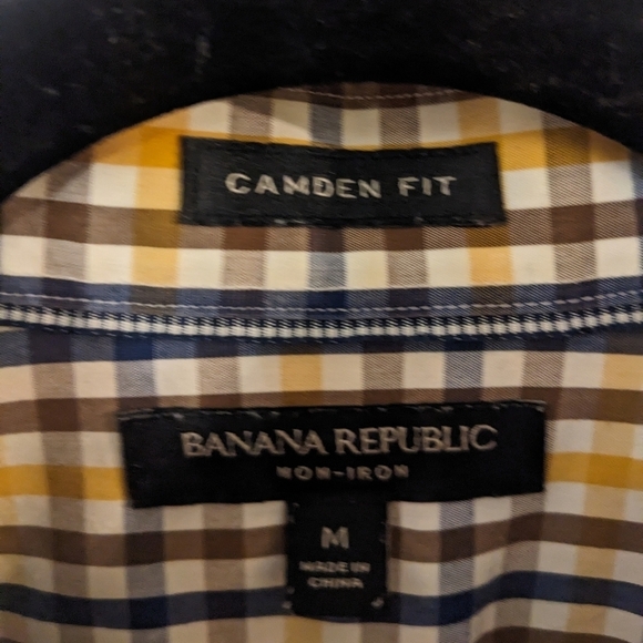 Men's BANANA REPUBLIC Camden Fit Checked Long Sleeve Button Down Shirt - Picture 4 of 7